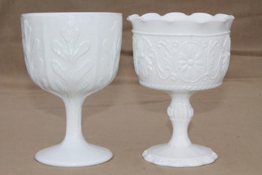 photo of vintage milk glass vases & flower bowls, florists vases lot for wedding flowers, displays #6