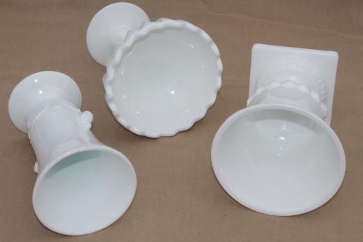 photo of vintage milk glass vases & flower bowls, florists vases lot for wedding flowers, displays #10