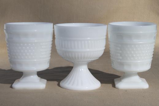 photo of vintage milk glass vases & flower bowls, huge lot of florists vases for wedding flowers, displays #3