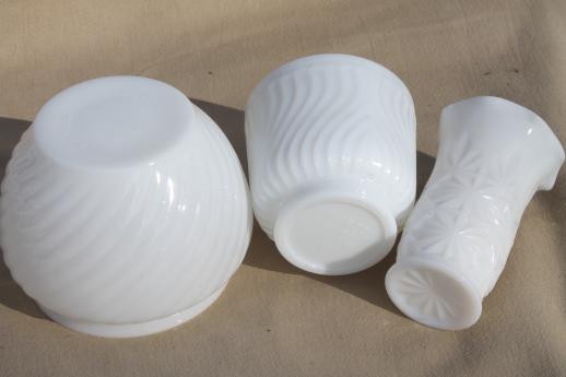 photo of vintage milk glass vases & flower bowls, huge lot of florists vases for wedding flowers, displays #7