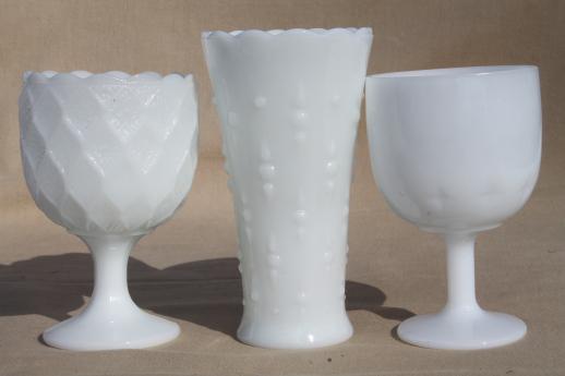 photo of vintage milk glass vases & flower bowls, huge lot of florists vases for wedding flowers, displays #9