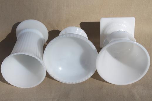 photo of vintage milk glass vases & flower bowls, huge lot of florists vases for wedding flowers, displays #14