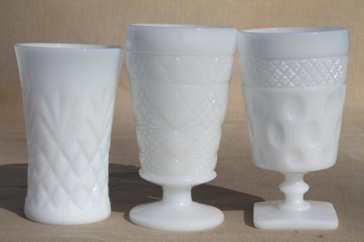 photo of vintage milk glass vases & flower bowls, huge lot of florists vases for wedding flowers, displays #18