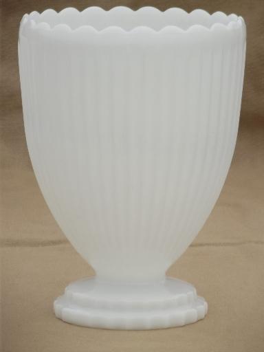 photo of vintage milk glass vases lot, 12 classical urns & fluted shape planters #10