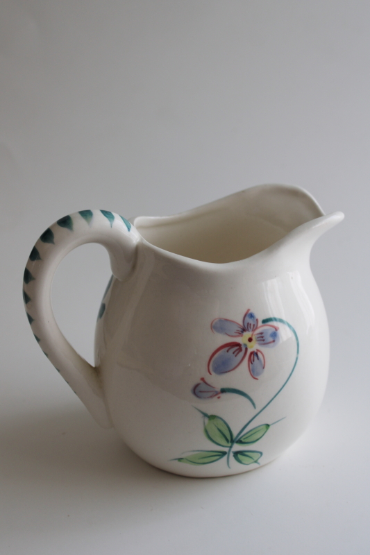 photo of vintage milk or cream pitcher w/ hand painted rooster, made in Japan ceramic creamer  #2