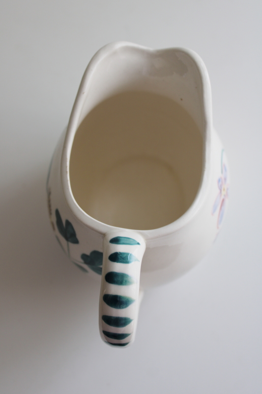 photo of vintage milk or cream pitcher w/ hand painted rooster, made in Japan ceramic creamer  #3