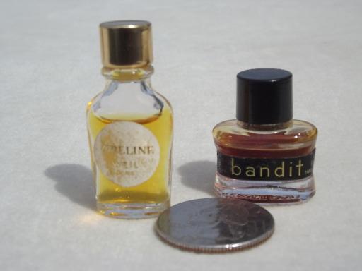 photo of vintage miniature  perfume bottles, mini glass French perfumes in box #3