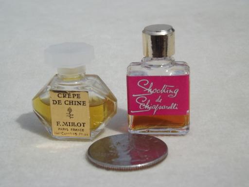 photo of vintage miniature  perfume bottles, mini glass French perfumes in box #4