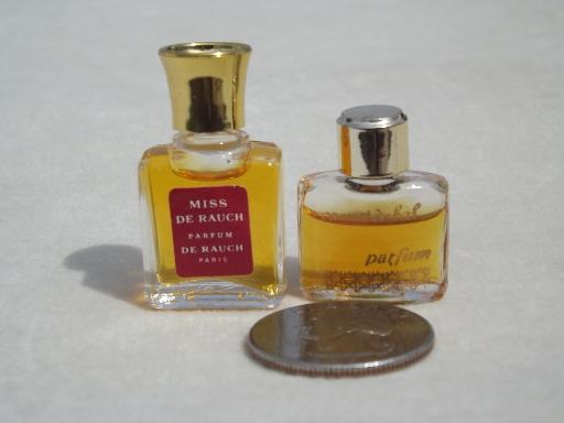 photo of vintage miniature  perfume bottles, mini glass French perfumes in box #5