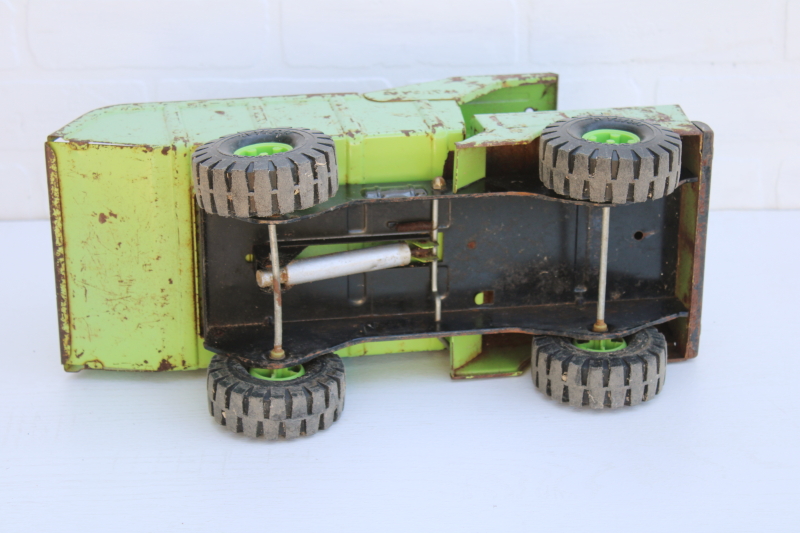 photo of vintage mint green chippy metal dump truck, old Nylint toy truck for rustic country decor #10