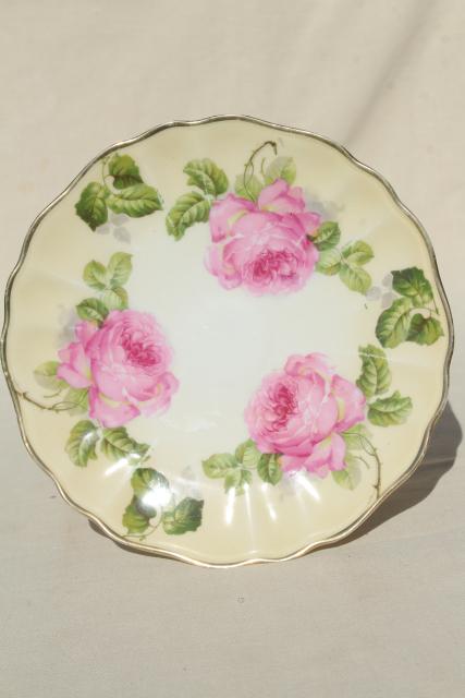 photo of vintage mismatched florals wedding china, porcelain plates w/ hand painted flowers #2