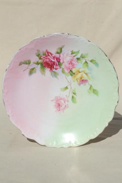 photo of vintage mismatched florals wedding china, porcelain plates w/ hand painted flowers #8