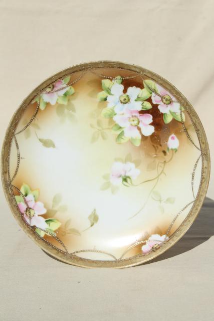 photo of vintage mismatched florals wedding china, porcelain plates w/ hand painted flowers #10