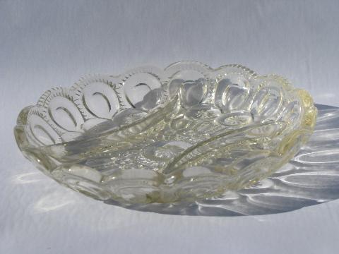 photo of vintage moon & star pattern glass, divided dish relish plate, crystal clear #2