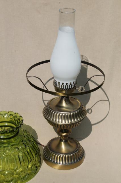 photo of vintage moon & stars pattern glass shade, green glass lampshade table lamp #4