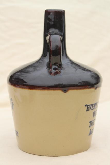 photo of vintage motto jug, stoneware Jack Daniels whiskey bottle Make it the Best We Can #3