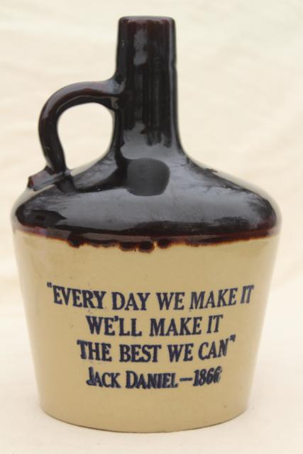 photo of vintage motto jug, stoneware Jack Daniels whiskey bottle Make it the Best We Can #4