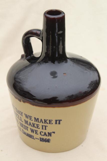 photo of vintage motto jug, stoneware Jack Daniels whiskey bottle Make it the Best We Can #6