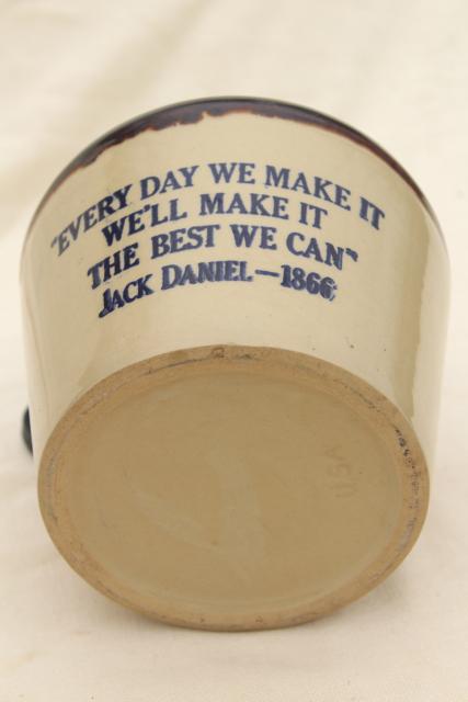 photo of vintage motto jug, stoneware Jack Daniels whiskey bottle Make it the Best We Can #8