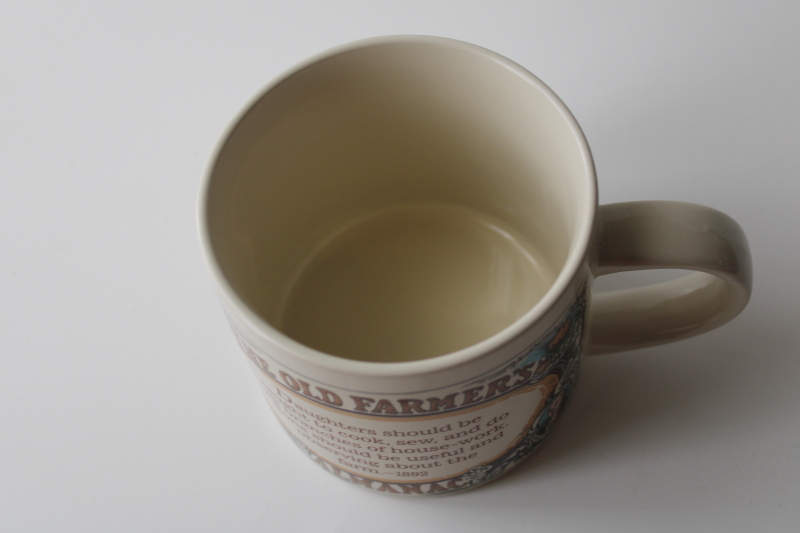 photo of vintage mug Old Farmer's Almanac 1892 quote, useful sons & daughters farm country life skills  #2