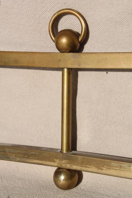 photo of vintage mug rack or wall hanging coat hanger peg board, solid brass w/ brass hooks #5