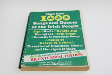 vintage music book, 1000 Irish songs and dances, jigs, folk & patriotic music of Ireland