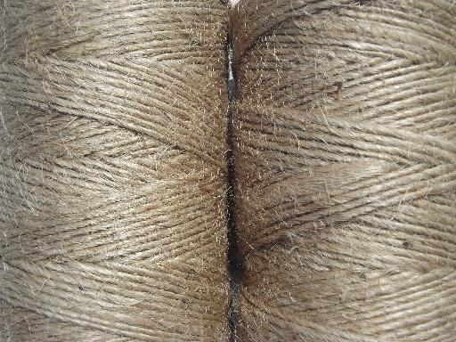 photo of vintage natural jute twine, spools of primitive rustic rope fiber cord #4