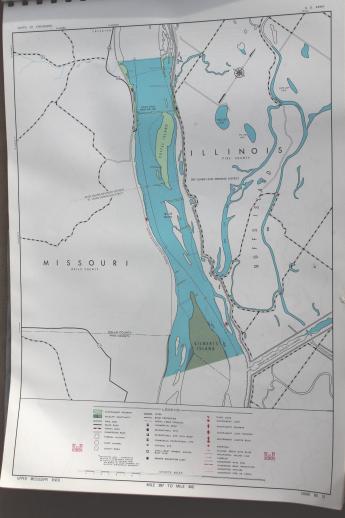 photo of vintage navigational charts / sailing maps of the upper Mississippi river #3