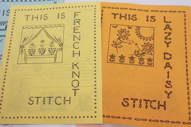 photo of vintage needlework booklet, Gingham Book of Embroidery sewing patterns for chicken scratch #4