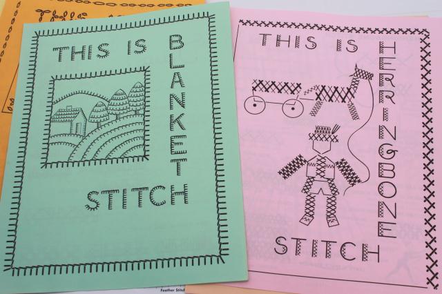 photo of vintage needlework booklet, Gingham Book of Embroidery sewing patterns for chicken scratch #5