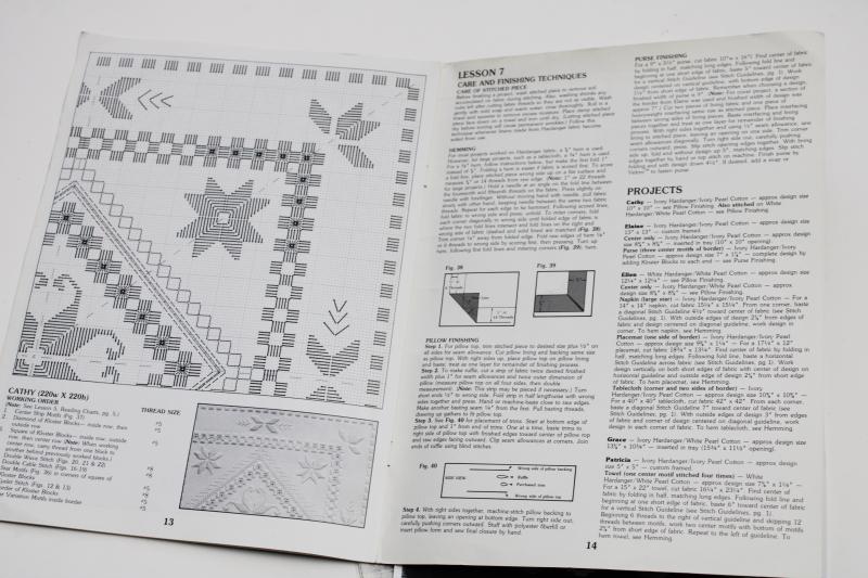 photo of vintage needlework booklet, hardanger embroidery how-to and charted designs #4