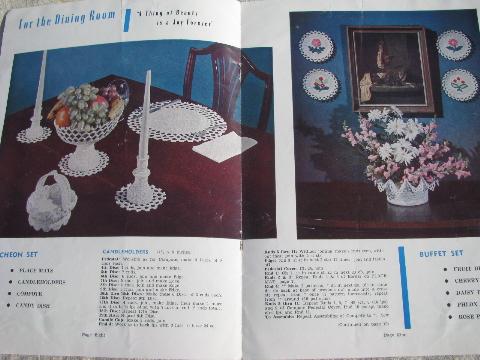 photo of vintage needlework pattern booklets lot, milk glass / wrought iron crochet #4