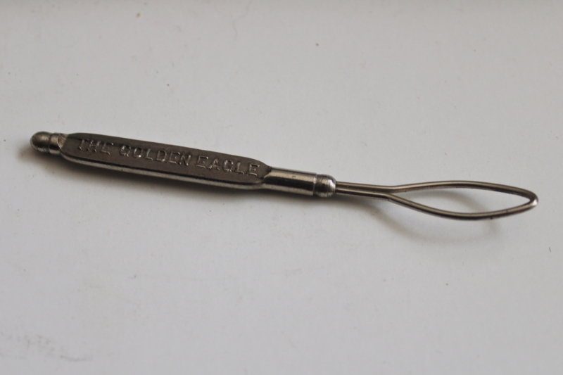 photo of vintage needlework tools, tiny steel crochet hooks for lace making crocheted edgings #7