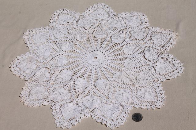 photo of vintage & new cotton lace doilies in all sizes, cottage style crochet doily lot #2