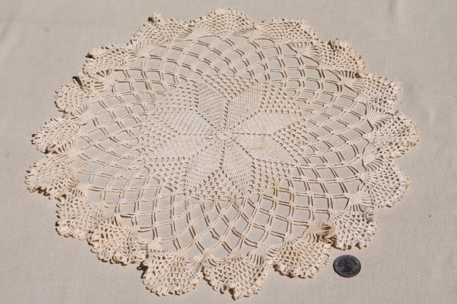 photo of vintage & new cotton lace doilies in all sizes, cottage style crochet doily lot #3