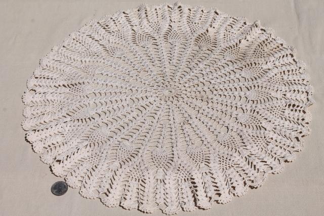 photo of vintage & new cotton lace doilies in all sizes, cottage style crochet doily lot #9