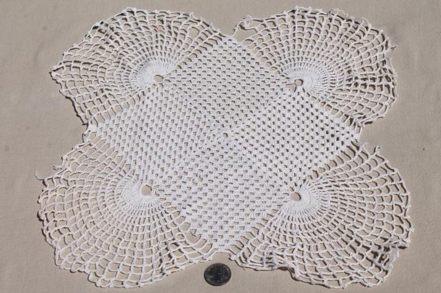 photo of vintage & new cotton lace doilies in all sizes, cottage style crochet doily lot #10