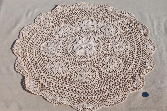 photo of vintage & new cotton lace doilies in all sizes, cottage style crochet doily lot #10