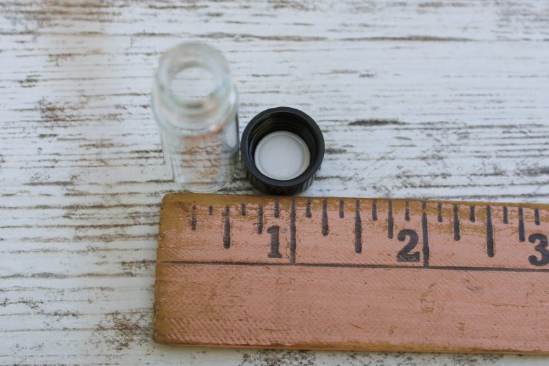 photo of vintage new old stock cases of one dram vials, tiny glass bottles w/ screw on lids  #3