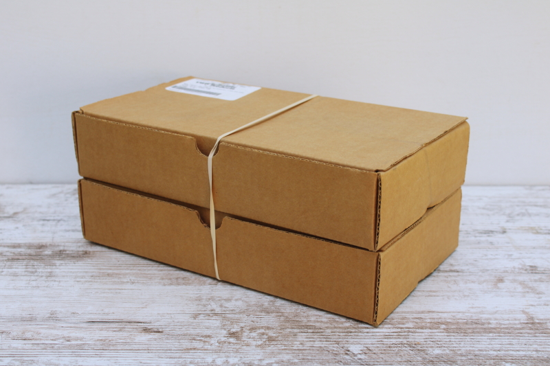 photo of vintage new old stock cases of one dram vials, tiny glass bottles w/ screw on lids  #7