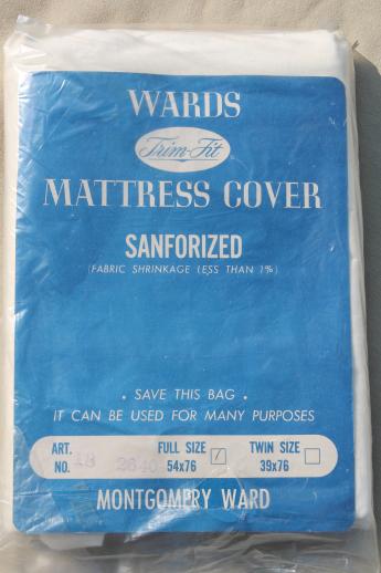 photo of vintage new stock unbleached cotton mattress cover, comforter cover or duvet cover #1