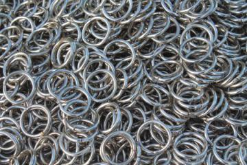 catalog photo of vintage nickel plated steel o ring, 7.5 lb  metal o-rings 3/4'' dia new old stock lot of 1200+