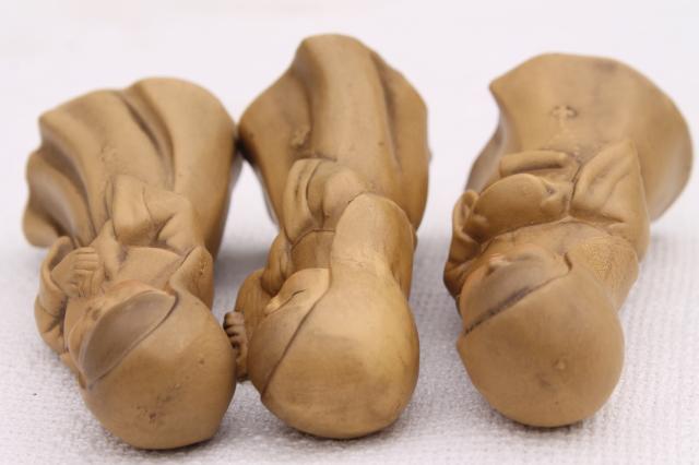 photo of vintage nun figurines, composition or papier mache nuns creche figures #2