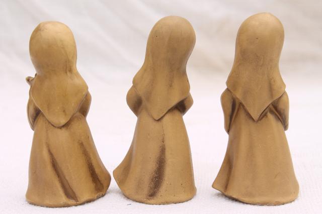 photo of vintage nun figurines, composition or papier mache nuns creche figures #8