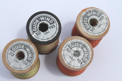 photo of vintage nylon sewing thread, varigated color space dyed self striping changing colors #4