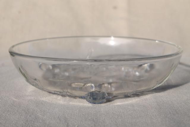 photo of vintage oak leaf & acorn pattern pressed glass nut dish of small bowl #2