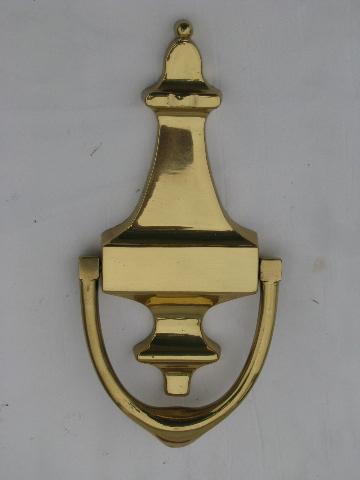 photo of vintage old-new-stock architectural door knocker, solid brass #3