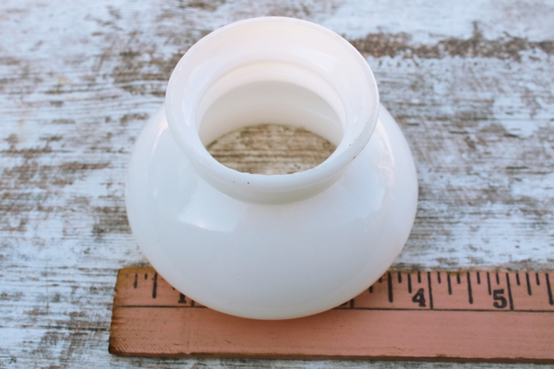 photo of vintage opaline white milk glass shade for mini kerosene lamp or electric light #1