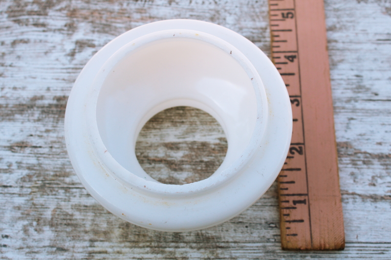 photo of vintage opaline white milk glass shade for mini kerosene lamp or electric light #2