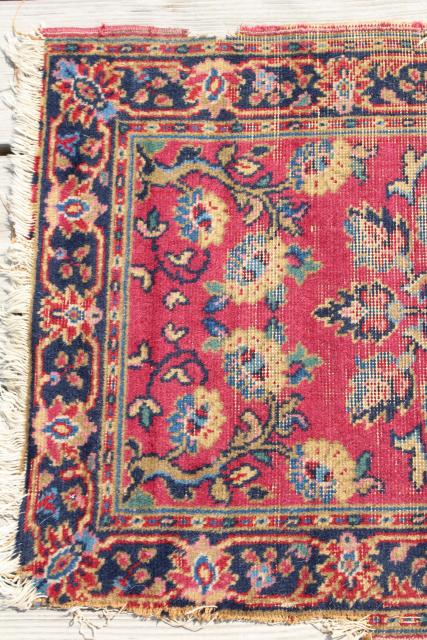 photo of vintage or antique persian rugs, small shabby wool carpets to layer or upcycle #9